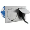 Image de Prise de sol 16A 2P+T finition alu brossé - IP55 double - Zenitech