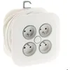 Image de Enrouleur domestique 4x16A 2P+T fiche extraplate 3G1mm² 7m - Blanc - Zenitech