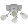 Image de Plafonnier carré gris satiné 4 lumières spots orientables et inclinables 4 x 40 W G9