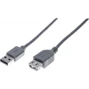 Image de Rallonge eco USB 2.0 A / A grise - 0,6 m