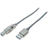 Image de Cordon USB 2.0 type A / B transparent - 1,8 m