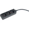 Image de DEXLAN Multiprise 3 prises sans interrupteur noire - 1,5 m