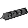 Image de DEXLAN Multiprise 4 prises sans interrupteur noire - 1,5 m