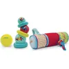 Image de LUDI - Coffret d’éveil - Set de jouets spécial développement sensoriel Pyramide + Balle à picot + rouleau gonflable - dés 6mois
