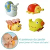 Image de LUDI - Animaux arroseurs en plastique pour jouer dans le bain. Dès 6 mois. 4 animaux de la campagne