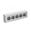 Image de Bloc de 5 prises - - 2P+T - Blanc - Rectangulaire - Prêt à poser