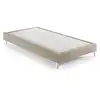 Image de Sommier Tapissier Fdl-g L16 Lattes Pin Beige Tissu Blanc 90x200 Cm Fdl-g