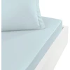 Image de Drap-housse SOFT PERCALE Bleu Artic bonnet 30 cm, Sensei 140 x 190 cm - SENSEI