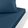 Image de Drap-housse SOFT PERCALE Indigo bonnet 30 cm, Sensei 160 x 200 cm - SENSEI
