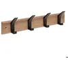 Image de Patère Ziny 4 têtes L45cm bois clair noir - 5 five simply smart