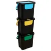 Image de Poubelle de Tri 3 Bacs Empilables Recycle 24L Noir