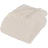 Image de Plaid flanelle côtelé Arum ivoire 240x220cm - Atmosphera Créateur dintérieur