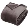 Image de Plaid flanelle Ollis gris foncé 260x240cm - Atmosphera Créateur dintérieur