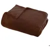 Image de Plaid flanelle Ollis marron tonka 180x130cm - Atmosphera Créateur dintérieur