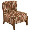 Image de Atmosphera - Fauteuil en chenille avec pieds en bois effet noyer CALIX - Marron