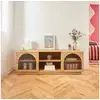 Image de Meuble bas 2 portes 3 étagères lousada beige 160x40cm LOUSADA