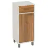 Image de Meuble bas 1 porte 2 niveaux come bois et effet marbre COME