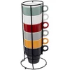 Image de Lot De 6 Mugs Sur Rack "colorama" 26cl Multicolore