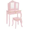 Image de Coiffeuse et tabouret enfant Sissi rose L60cm - Atmosphera Créateur dintérieur