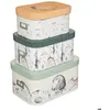 Image de Set de 3 boîtes de rangement enfant L28/32/37cm - Atmosphera Créateur dintérieur