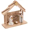 Image de Crèche De Noël Avec 3 Santons Sculptés H19cm - Feeric Lights & Christmas