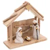 Image de Crèche de Noël - FEERIC LIGHTS & CHRISTMAS - 3 Santons sculptés - Bois et Polyrésine - H195 cm