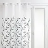 Image de Atmosphera Voilage brodé Izzy 140 x 240 cm Vert - 8 oeillets polyester
