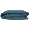 Image de Housse de couette Linah lin lavé bleu canard 260x240cm - Atmosphera Créateur dintérieur