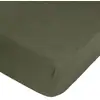 Image de Drap-housse Linah Lin Lavé Vert Kaki 140x190cm - Atmosphera
