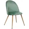 Image de Chaise Slano Pieds Imitation Hêtre Velours Vert Céladon - Atmosphera
