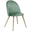 Image de Chaise slano pieds imitation hêtre velours vert céladon SLANO