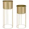 Image de Set De 2 Pots Artif Métal Doré - Atmosphera