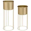 Image de Set de 2 pots Artif métal doré - Atmosphera Créateur dintérieur
