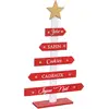 Image de Sapin Bois Pancarte Rouge H35 Cm - Feeric Lights & Christmas