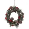 Image de Couronne Nature Avec Branches 30cm Rouge - Feeric Lights & Christmas