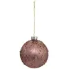 Image de Boule De Noël Verre 80 Mm Perle Rose - Feeric Lights & Christmas
