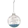 Image de Boule de Noël 80 mm Mon premier Père Noël paillettes bleu en verre