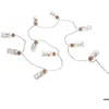 Image de Guirlande Fleur LED 10 fleurs pile beige L165cm - Atmosphera Créateur dintérieur