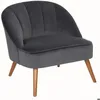 Image de Fauteuil Naova velours gris - Atmosphera Créateur dintérieur