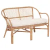 Image de Banquette Neta 2 places rotin tissu blanc - Atmosphera Créateur dintérieur