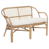 Image de Banc 2 places en rotin neta 110cm naturel & blanc