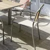 Image de Fauteuil de jardin empilable Piazza lin & tonka en aluminium traité époxy - Hespéride