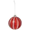 Image de Boule À Rayures 8cm Verre Rouge - Feeric Lights & Christmas