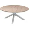 Image de Table De Jardin Ronde Oriengo Acacia Blanc 8 Places En Aluminium Traité Époxy - Hespéride