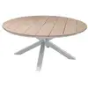 Image de Table de jardin ronde oriengo acacia & blanc 8 places en aluminium traité époxy ORIENGO