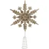 Image de Cimier Flocon Pailleté Doré H22cm - Feeric Lights & Christmas
