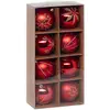 Image de Boules De Noël Colorama De Noël Lot De 8 En Plastique Recyclé D8cm Rouge Doré - Atmosphera