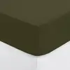 Image de Drap-housse "carina" En Coton 90x190cm Vert Kaki - Atmosphera Createur D'interieur