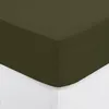 Image de Drap-housse Carina en coton 140x190cm vert kaki - Atmosphera Créateur dintérieur