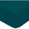 Image de Drap-housse Landiha Percale Bleu Égéen 90x190cm - Atmosphera